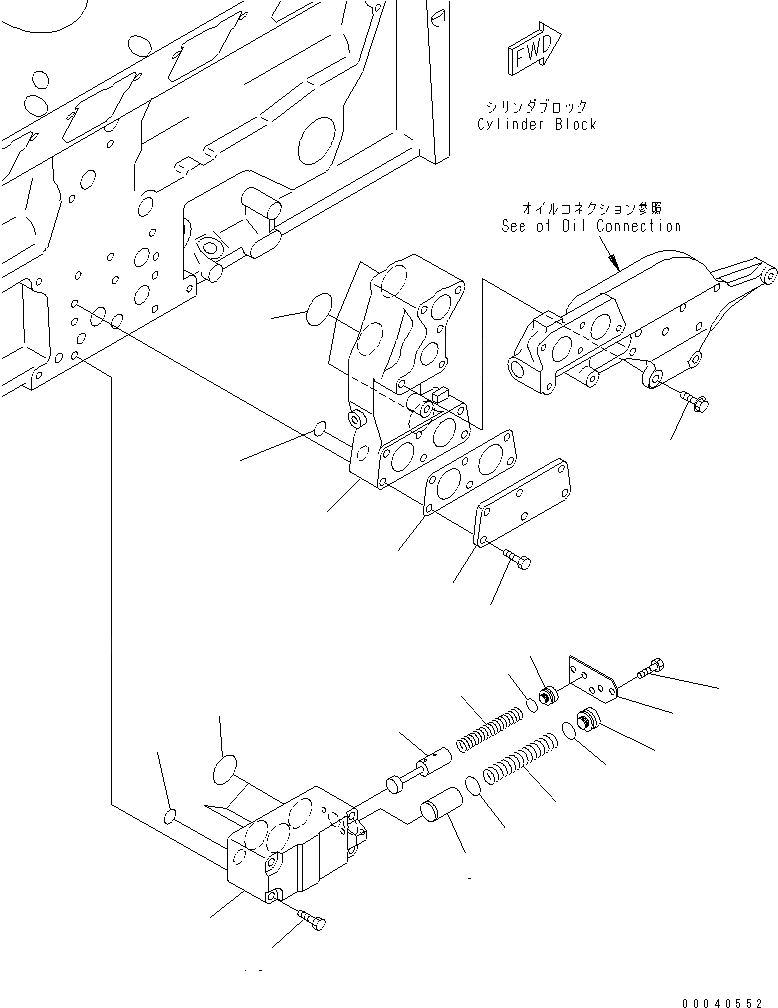 Схема запчастей Komatsu SAA12V140E-3A - МАСЛ. АДАПТЕР ДВИГАТЕЛЬ