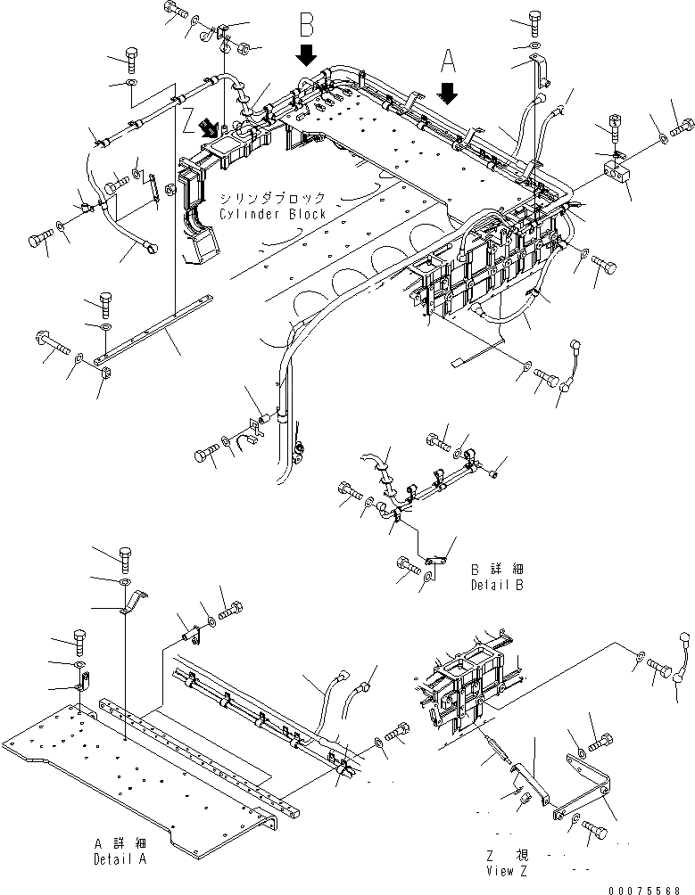 Схема запчастей Komatsu SAA12V140E-3A - ЭЛЕКТР. ЭЛЕКТРОПРОВОДКА (/) (EPA 2 REGULATION ARRANGEMENT)(№-) ДВИГАТЕЛЬ
