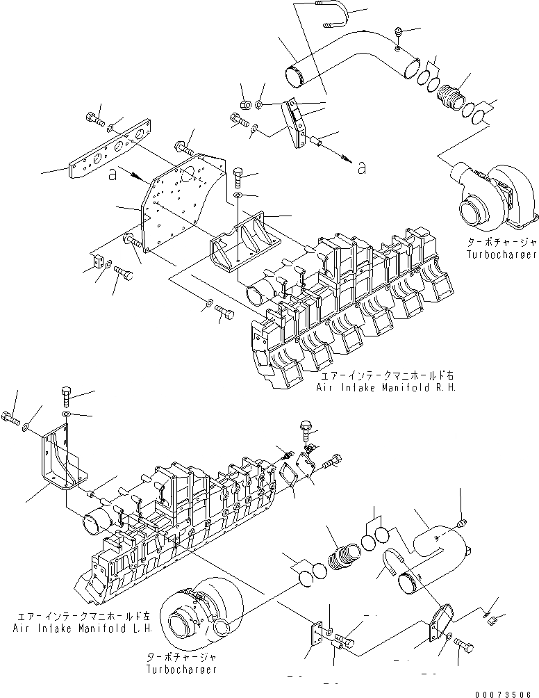 Схема запчастей Komatsu SAA12V140E-3B-02 - ВПУСК ВОЗДУХА СОЕДИН-Е И ДАТЧИК(№-) ДВИГАТЕЛЬ