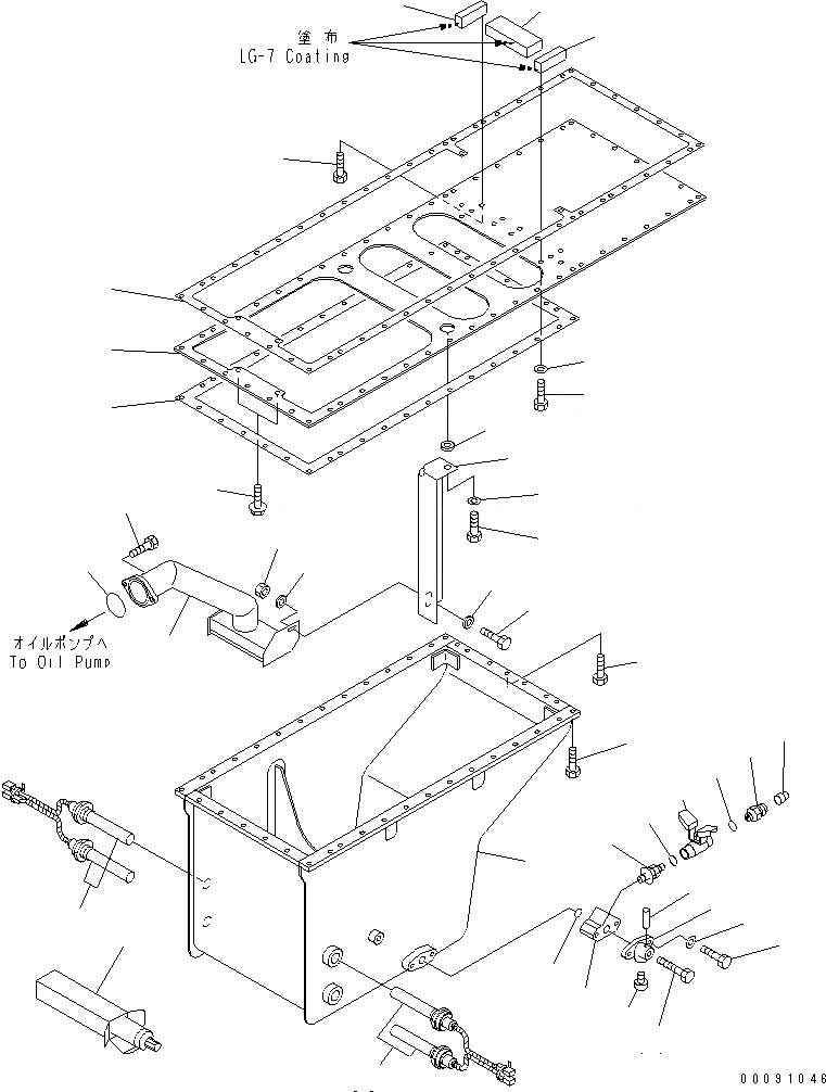 Схема запчастей Komatsu SAA12V140E-3B-02 - МАСЛЯНЫЙ ПОДДОН И ВСАСЫВАЮЩИЙ ПАТРУБОК (PRE-LUB СПЕЦ-Я.) (МОРОЗОУСТОЙЧИВ. СПЕЦИФ-Я (- THRU )(№-) ДВИГАТЕЛЬ