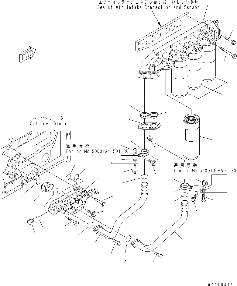 Схема запчастей Komatsu SAA12V140E-3B-02 - МАСЛ. ФИЛЬТР(№-) ДВИГАТЕЛЬ