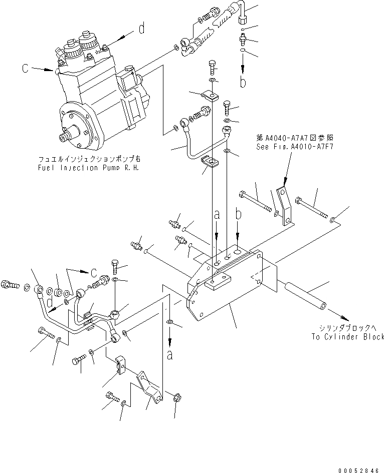 Схема запчастей Komatsu SAA12V140E-3B-02 - ТОПЛИВОПРОВОД. (ПРАВ. ГРУПП.)(№-) ДВИГАТЕЛЬ