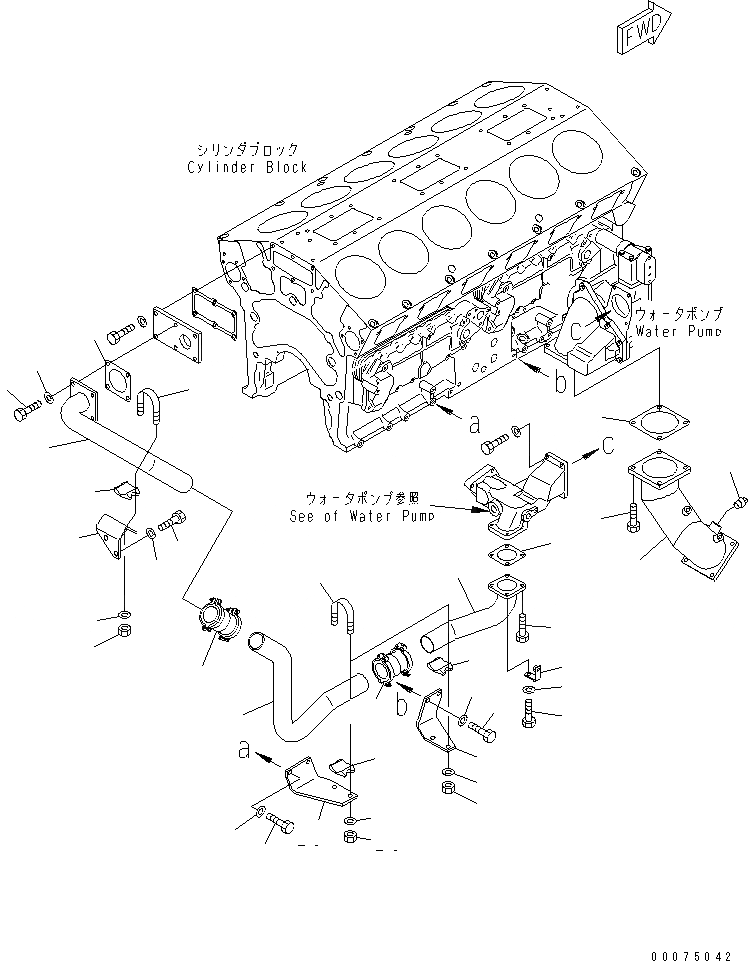 Схема запчастей Komatsu SAA12V140E-3B-02 - ВОДЯНАЯ ПОМПА BYPASS ТРУБЫ (EXTREMELY BAD ТОПЛИВН. И ПЛОХ. ТОПЛИВО ARRANGEMENT СПЕЦ-Я.) (ВОДН.+DUST)(№-) ДВИГАТЕЛЬ