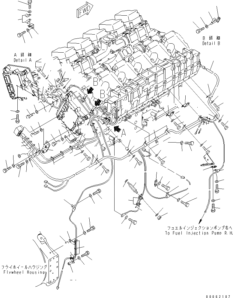 Схема запчастей Komatsu SAA12V140E-3B-02 - ЭЛЕКТР. ЭЛЕКТРОПРОВОДКА (/) (ОСНОВН. Э/ПРОВОДКА ГРУППА) (CLD МЕСТН. СПЕЦ-Я.)(№-) ДВИГАТЕЛЬ