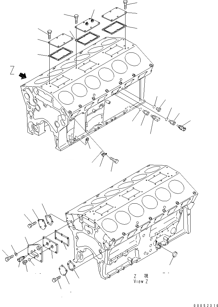 Схема запчастей Komatsu SAA12V140E-3C-02 - ЭЛЕМЕНТЫ БЛОКА ЦИЛИНДРОВ (ЗАГЛУШКА И ДАТЧИК)(№-) ДВИГАТЕЛЬ