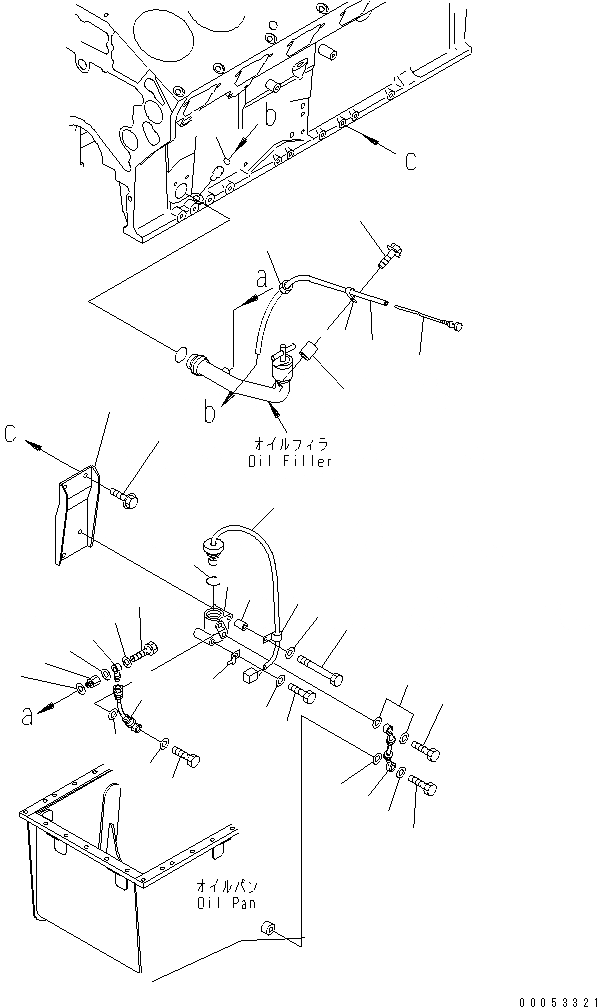 Схема запчастей Komatsu SAA12V140E-3C-02 - МАСЛ. ЩУП И ДАТЧИК(№-) ДВИГАТЕЛЬ