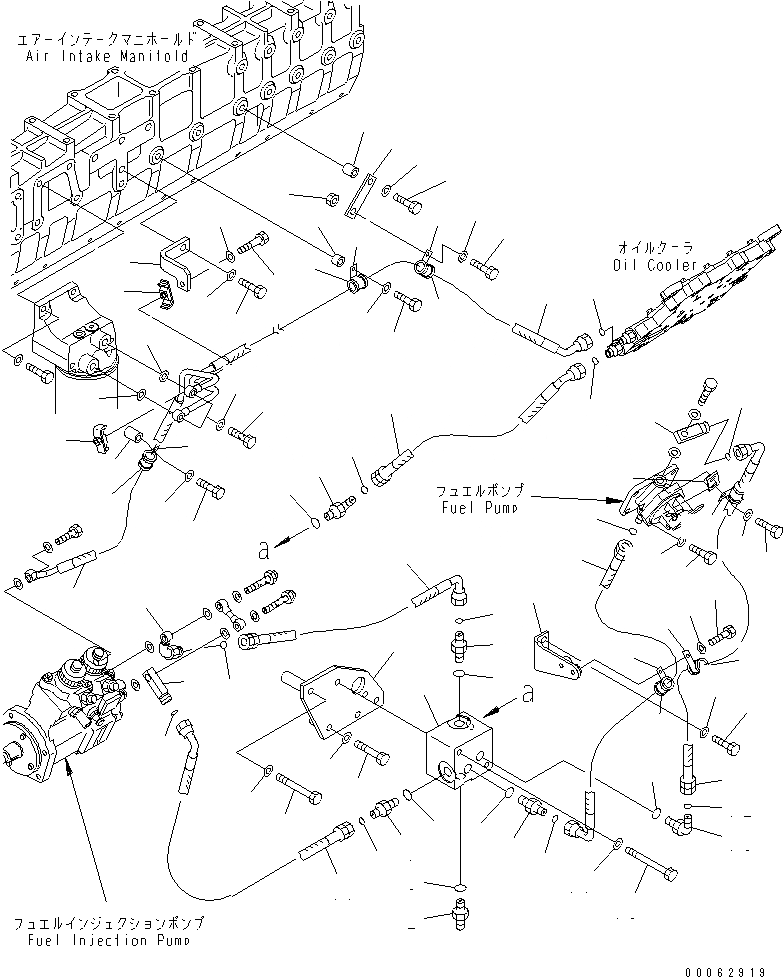 Схема запчастей Komatsu SAA12V140E-3C-02 - ТОПЛИВОПРОВОД. (ЛЕВ. ГРУПП.) (МОРОЗОУСТОЙЧИВ. СПЕЦИФИКАЦИЯ.)(№9-) ДВИГАТЕЛЬ