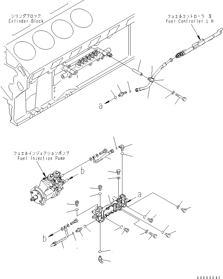 Схема запчастей Komatsu SAA12V140E-3C-02 - ТОПЛИВОПРОВОД. (ЛЕВ. ГРУПП.) (ПЛОХ. ТОПЛИВО ARRANGEMENT СПЕЦ-Я.)(№8-) ДВИГАТЕЛЬ
