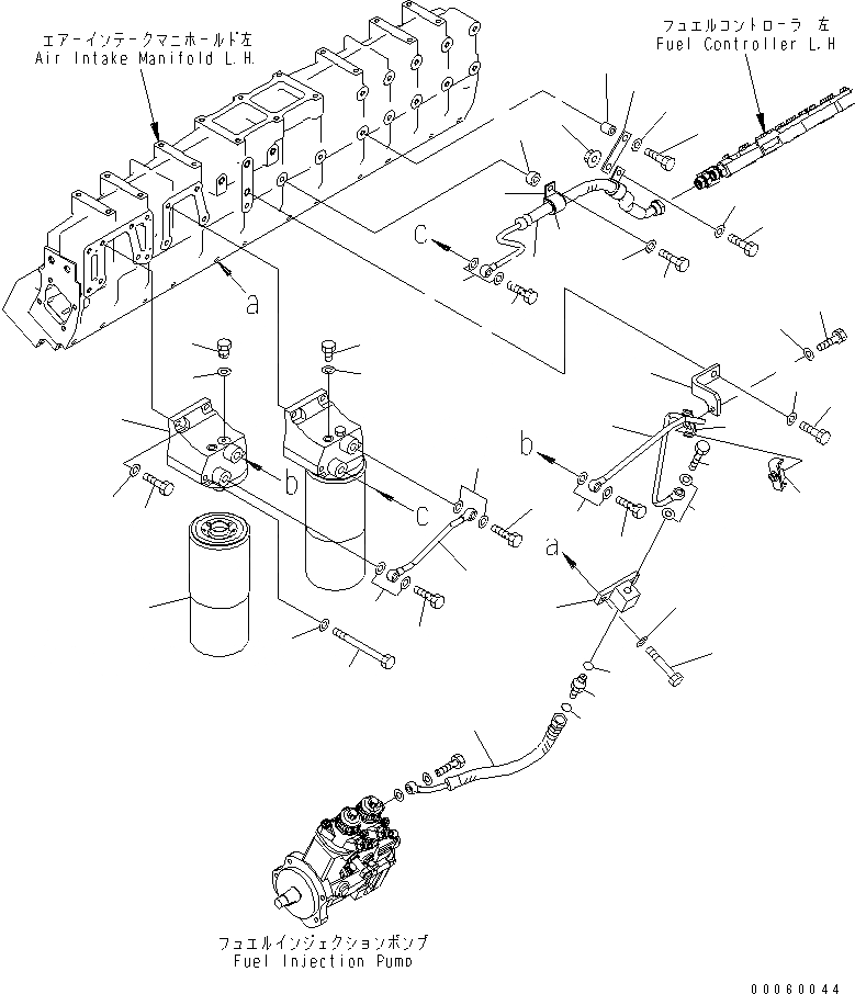 Схема запчастей Komatsu SAA12V140E-3C-02 - ТОПЛИВН. ФИЛЬТР. (ЛЕВ. ГРУПП.) (ПЛОХ. ТОПЛИВО ARRANGEMENT СПЕЦ-Я.)(№8-) ДВИГАТЕЛЬ