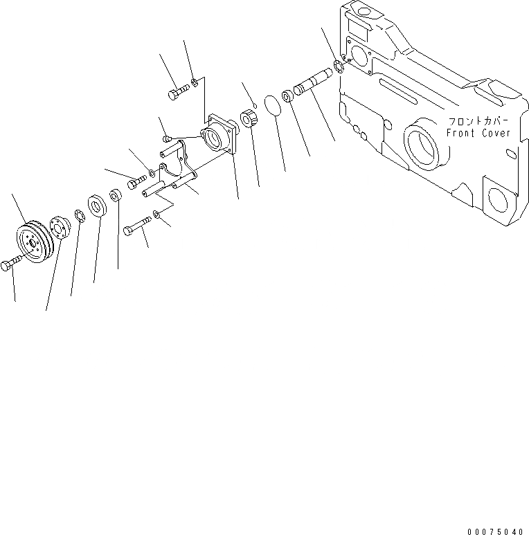 Схема запчастей Komatsu SAA12V140E-3C-02 - ПРИВОД ГЕНЕРАТОРА(№-) ДВИГАТЕЛЬ
