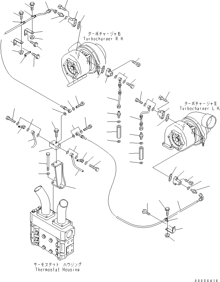 Схема запчастей Komatsu SAA12V140E-3E-02 - ТУРБОНАГНЕТАТЕЛЬ ВОДН. ГИДРОЛИНИЯ(№7-) ДВИГАТЕЛЬ