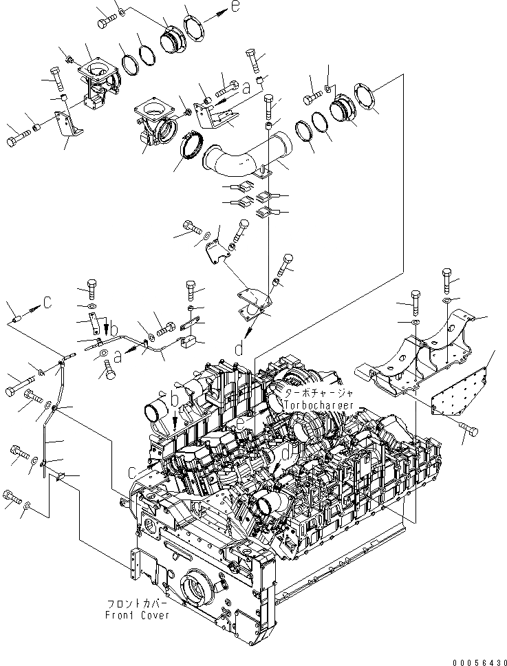 Схема запчастей Komatsu SAA12V140E-3E-02 - КРЕПЛЕНИЕ ГЛУШИТЕЛЯ КОРПУС И ДРЕНАЖН. ТРУБЫ(№7-7) ДВИГАТЕЛЬ