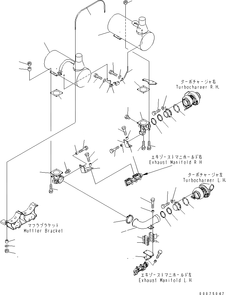 Схема запчастей Komatsu SAA12V140E-3E-02 - КРЕПЛЕНИЕ ГЛУШИТЕЛЯ (VHMS СПЕЦ-Я.)(№8-) ДВИГАТЕЛЬ