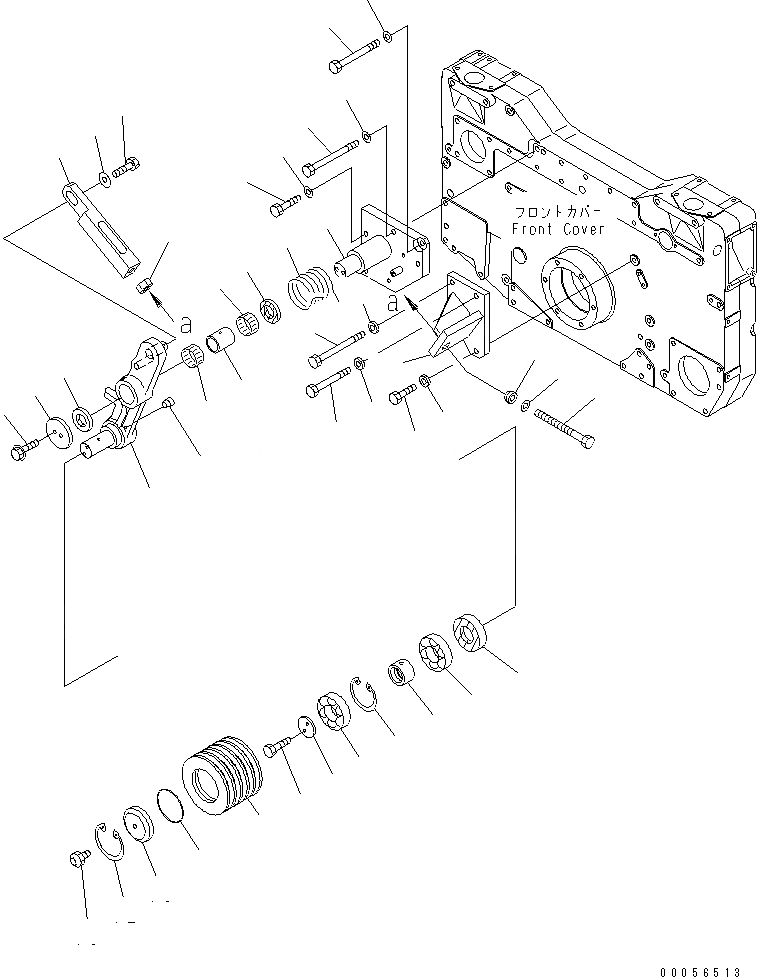 Схема запчастей Komatsu SAA12V140E-3E-02 - НАТЯЖНОЙ РОЛИК (УДАЛЕНН. СИСТ. СМАЗКИ ТИП)(№7-) ДВИГАТЕЛЬ
