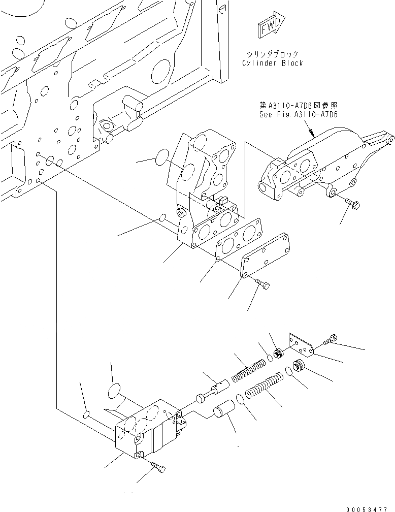 Схема запчастей Komatsu SAA12V140E-3D-02 - МАСЛ. АДАПТЕР(№-) ДВИГАТЕЛЬ