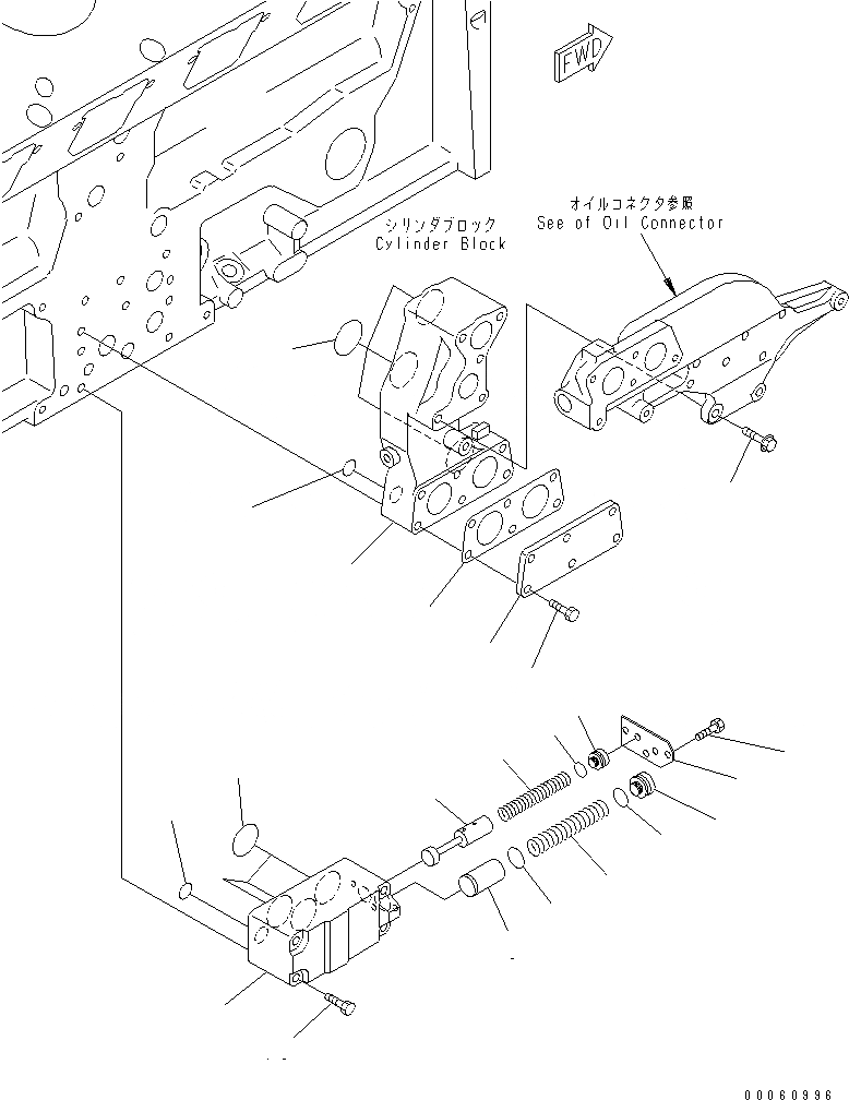 Схема запчастей Komatsu SAA12V140E-3D-02 - МАСЛ. АДАПТЕР(№-) ДВИГАТЕЛЬ