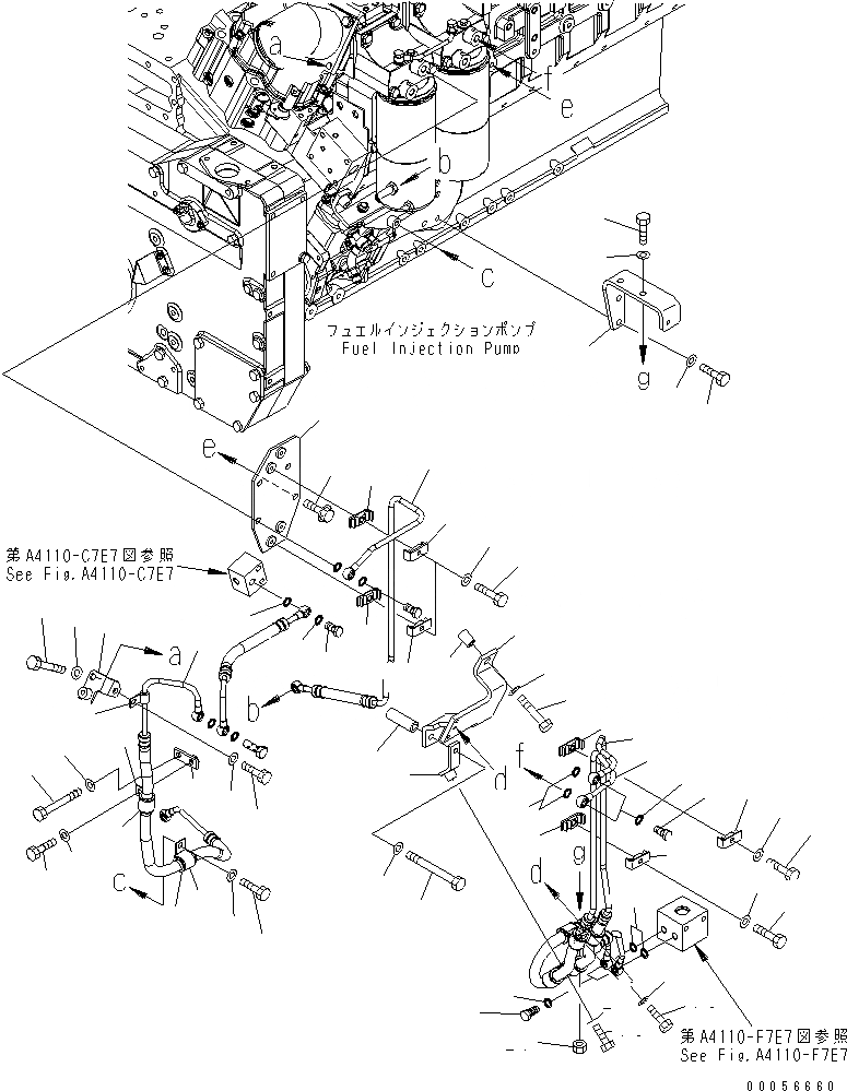Схема запчастей Komatsu SAA12V140E-3D-02 - ТОПЛИВОПРОВОД. (ЛЕВ. ГРУПП.)(№7-) ДВИГАТЕЛЬ