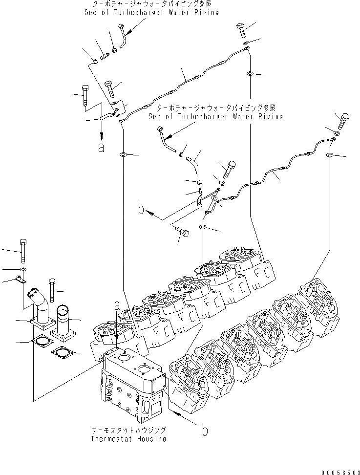 Схема запчастей Komatsu SAA12V140E-3D-02 - ВОЗДУШН. ВЕНТИЛЯЦИЯ ТРУБЫ И ВОДН. ВЫПУСКН. (БЕЗ АНТИКОРРОЗ. ЭЛЕМЕНТА)(№7-) ДВИГАТЕЛЬ