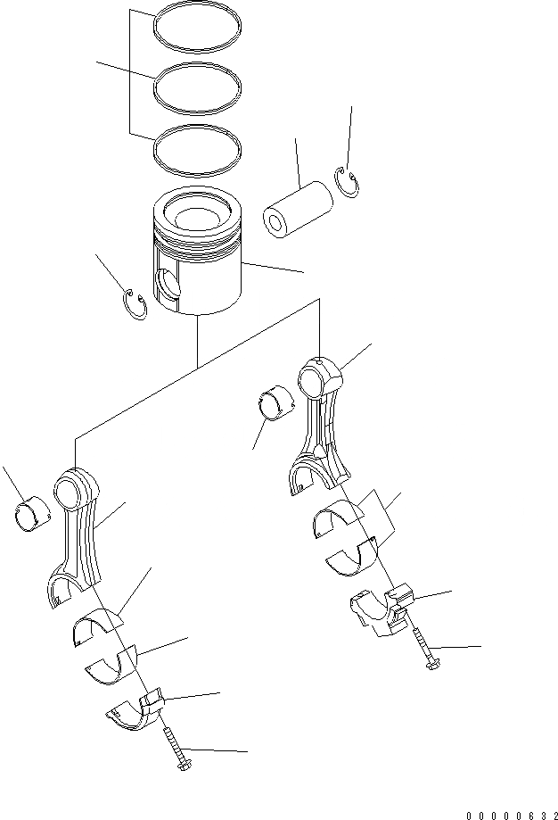 Схема запчастей Komatsu SAA4D102E-2-PW - ПОРШЕНЬ И ШАТУН ДВИГАТЕЛЬ