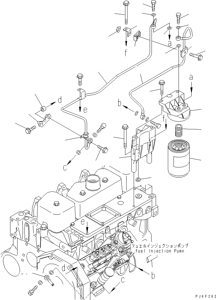 Схема запчастей Komatsu SAA4D102E-2E-PC - ТРУБЫ ТОПЛ. ФИЛЬТРА ДВИГАТЕЛЬ