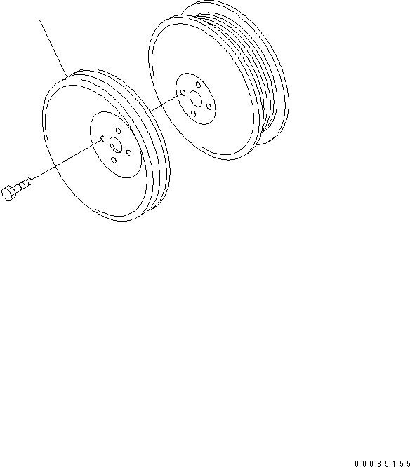 Схема запчастей Komatsu SAA4D102E-2-W5 - ШКИВ КОЛЕНВАЛА(№9-) ДВИГАТЕЛЬ