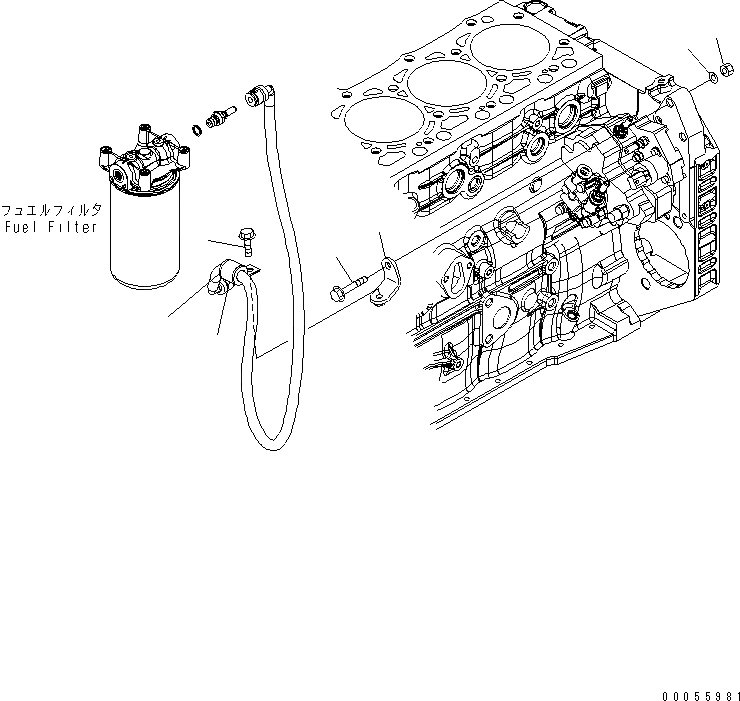 Схема запчастей Komatsu SAA4D107E-1A-WK - ТОПЛИВН. ФИЛЬТР. КРЕПЛЕНИЕ ДВИГАТЕЛЬ