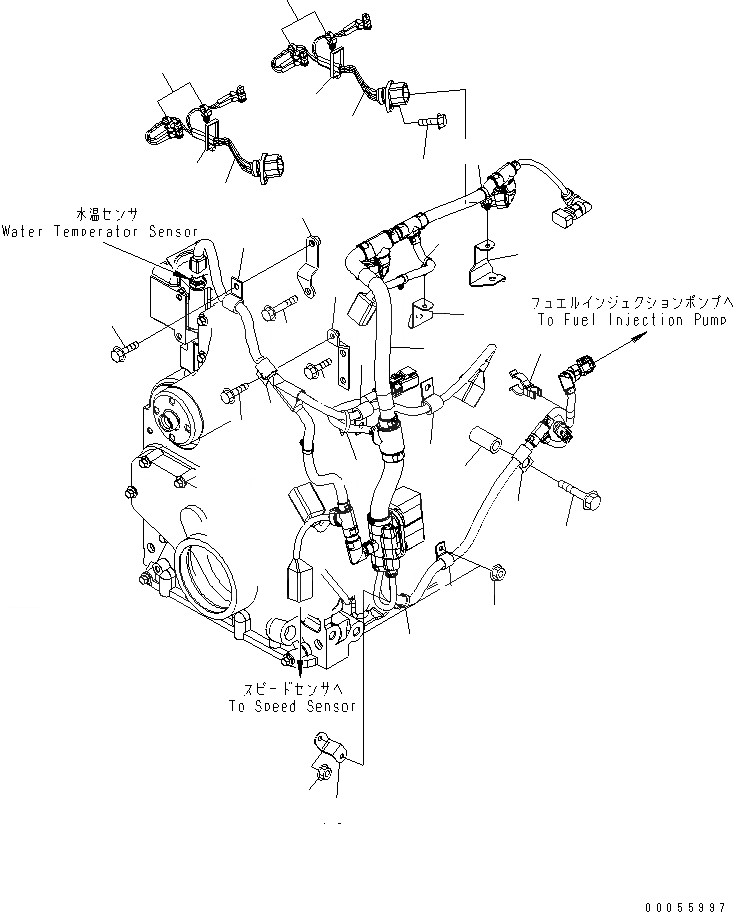 Схема запчастей Komatsu SAA4D107E-1A-WK - ПРОВОДКА ДВИГАТЕЛЬ