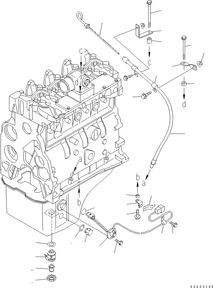 Схема запчастей Komatsu SAA4D102E-2F-4 - ДАТЧИК УР-НЯ МАСЛА И МАСЛЯНЫЙ ЩУП (С ДАТЧИК УР-НЯ МАСЛА)(№8-) ДВИГАТЕЛЬ