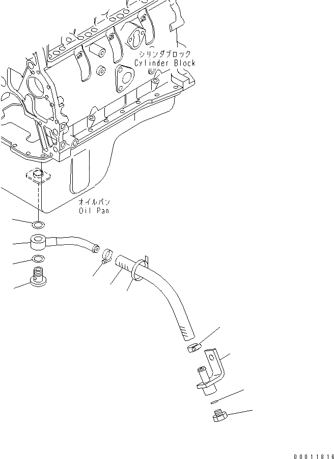 Схема запчастей Komatsu SAA4D102E-2G-4 - МАСЛЯНЫЙ ЩУП И ДРЕНАЖ(№77-) ДВИГАТЕЛЬ