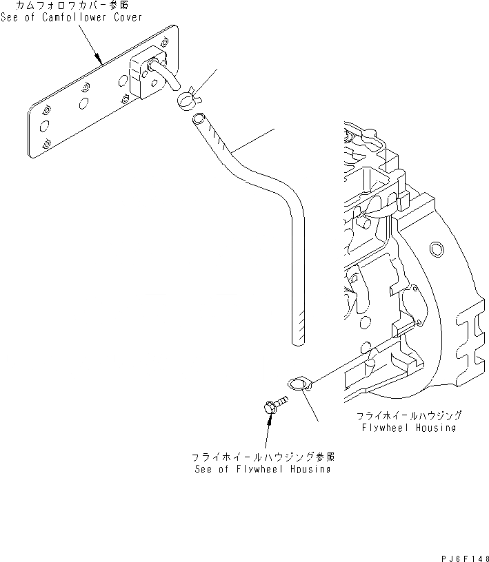 Схема запчастей Komatsu SAA4D102E-2D-4 - ПАТРУБКИ САПУНА(№9-) ДВИГАТЕЛЬ