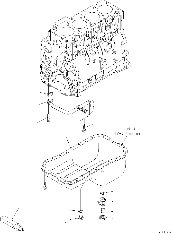 Схема запчастей Komatsu SAA4D102E-2D-4 - МАСЛЯНЫЙ ПОДДОН И ВСАСЫВАЮЩИЙ ПАТРУБОК(№9-) ДВИГАТЕЛЬ