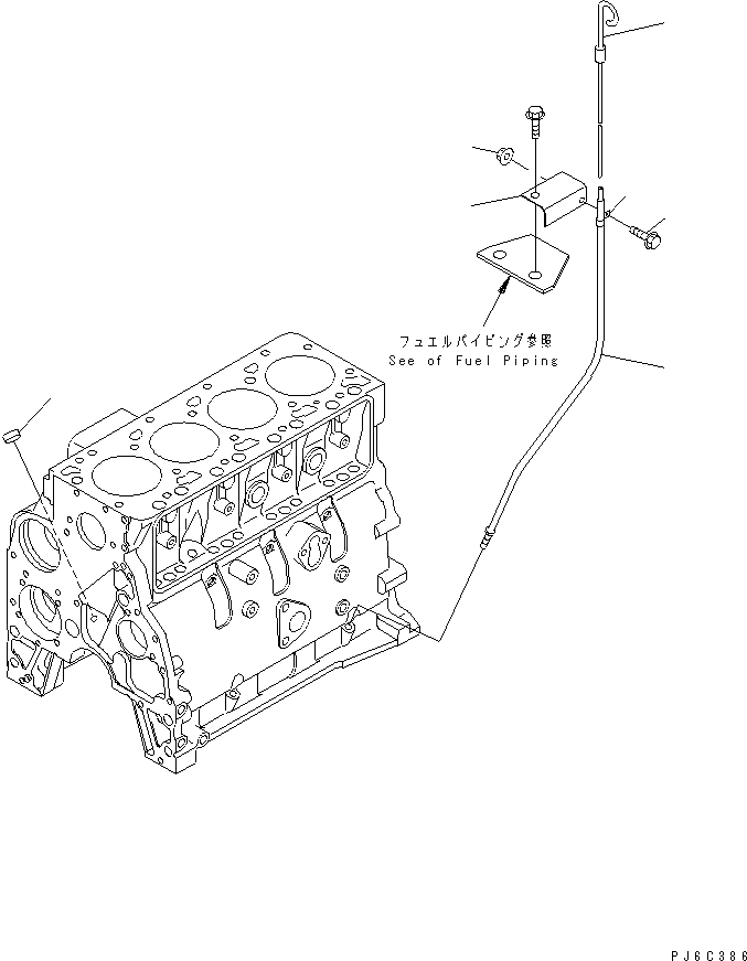 Схема запчастей Komatsu SAA4D102E-2C-5 - МАСЛ. ЩУП ДВИГАТЕЛЬ