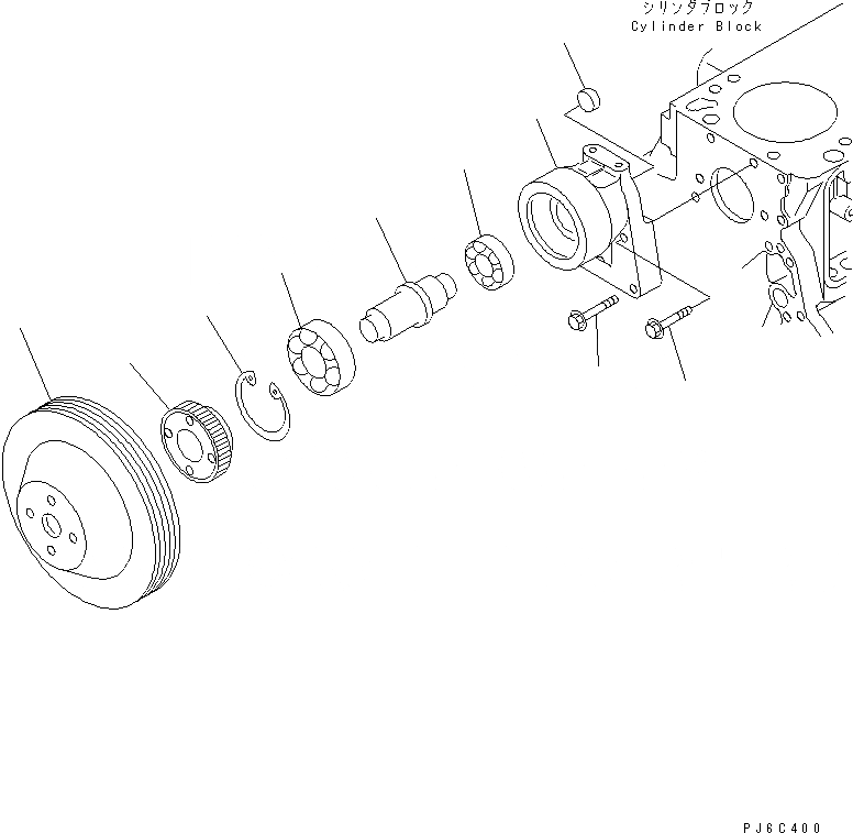 Схема запчастей Komatsu SAA4D102E-2B-B5 - ПРИВОД ВЕНТИЛЯТОРА ШКИВ(№7777-) ДВИГАТЕЛЬ