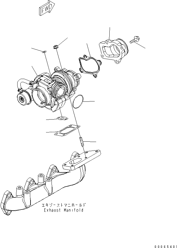 Схема запчастей Komatsu SAA4D107E-1B-W - ТУРБОНАГНЕТАТЕЛЬ(№8-) ДВИГАТЕЛЬ