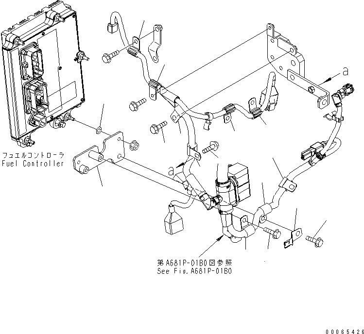 Схема запчастей Komatsu SAA4D107E-1B-W - ПРОВОДКА КОМПОНЕНТЫ(№8-) ДВИГАТЕЛЬ