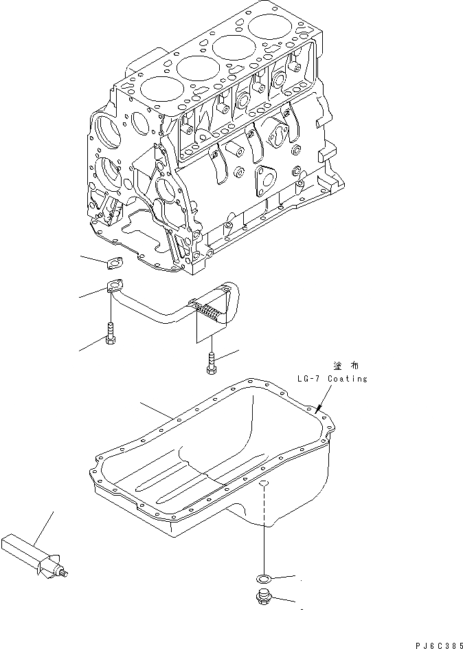 Схема запчастей Komatsu SAA4D102E-2C-B5 - МАСЛЯНЫЙ ПОДДОН И ВСАСЫВАЮЩИЙ ПАТРУБОК(№7777-) ДВИГАТЕЛЬ