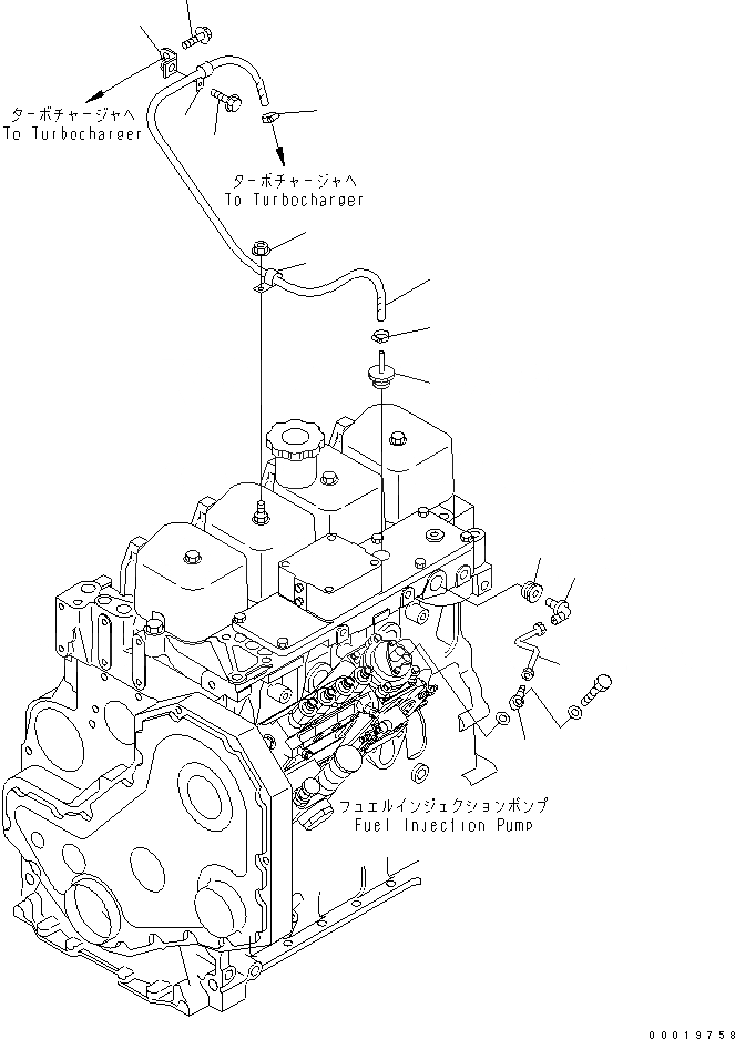 Схема запчастей Komatsu SAA4D102E-2C-B5 - ТРУБКА (ФОРСИР.)(№-) ДВИГАТЕЛЬ