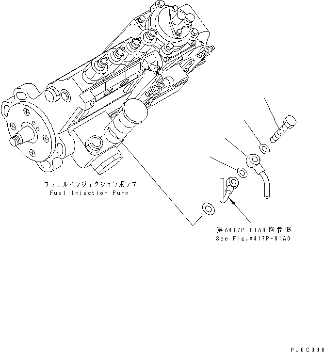 Схема запчастей Komatsu SAA4D102E-2C-B5 - НАСОС ПОДКАЧКИ ТОПЛИВА КРЕПЛЕНИЕ(№7777-) ДВИГАТЕЛЬ