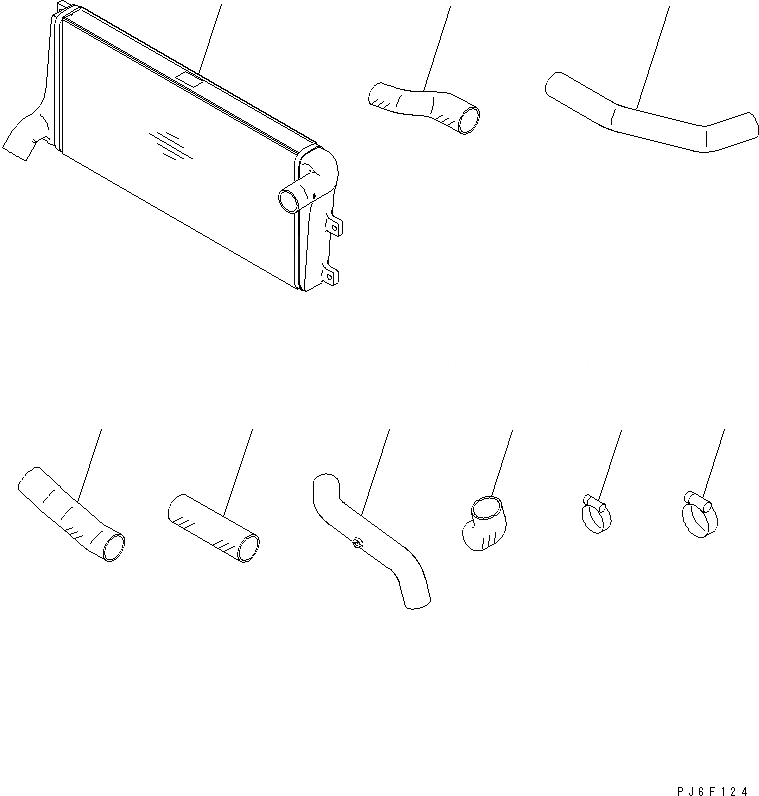 Схема запчастей Komatsu SAA4D102E-2C-B5 - ПОСЛЕОХЛАДИТЕЛЬ(№-) ДВИГАТЕЛЬ