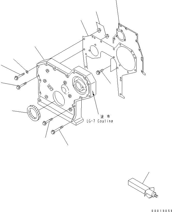 Схема запчастей Komatsu SAA4D95LE-3B-4A - ПЕРЕДН. КРЫШКА(ДЛЯ A ГЕНЕРАТОР) ДВИГАТЕЛЬ