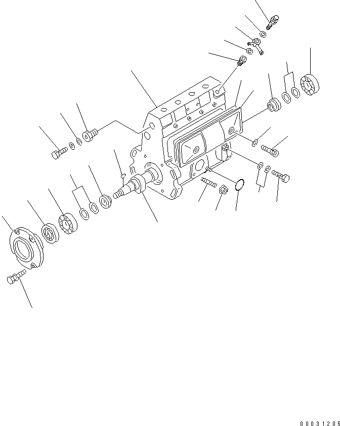 Схема запчастей Komatsu SAA4D95LE-3A-4W - ТОПЛ. НАСОС (НАСОС) (/) (ВНУТР. ЧАСТИ) ДВИГАТЕЛЬ