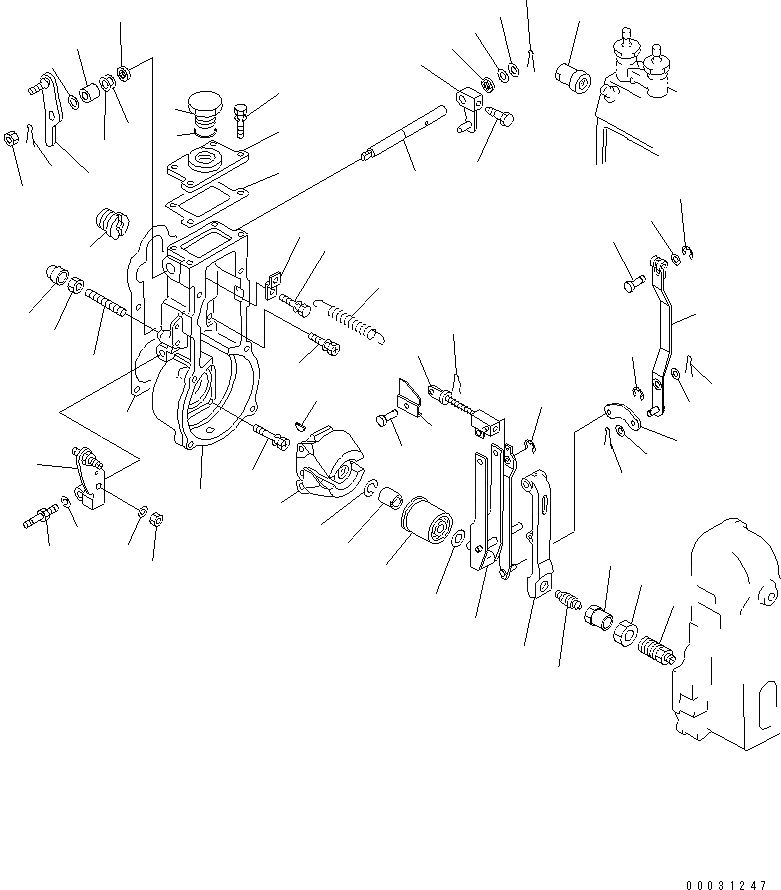 Схема запчастей Komatsu SAA4D95LE-3A-4W - ТОПЛ. НАСОС (РЕГУЛЯТОР) (/) (ВНУТР. ЧАСТИ) ДВИГАТЕЛЬ