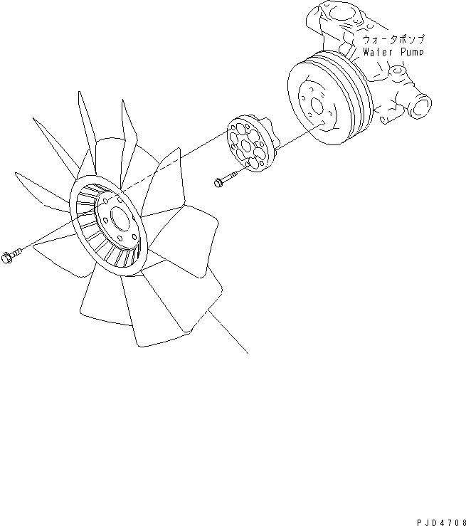 Схема запчастей Komatsu SAA4D95LE-3A-4M - ВЕНТИЛЯТОР ОХЛАЖДЕНИЯ(№7-) ДВИГАТЕЛЬ