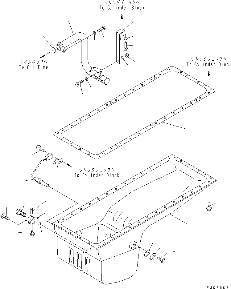 Схема запчастей Komatsu SAA6D140E-3A-8 - МАСЛЯНЫЙ ПОДДОН И ВСАСЫВАЮЩИЙ ПАТРУБОК (КРОМЕ ЯПОН.) ДВИГАТЕЛЬ