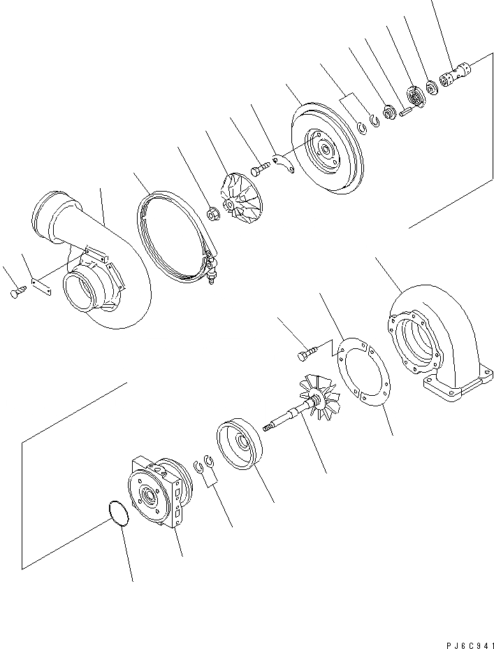 Схема запчастей Komatsu SAA6D140E-3B-8 - ТУРБОНАГНЕТАТЕЛЬ (KTRL-8EW) (ВОДН. ОХЛАЖД-Е ТУРБОНАГНЕТАТЕЛЬ СПЕЦ-Я.) (ВНУТР. ЧАСТИ)(№8-) ДВИГАТЕЛЬ