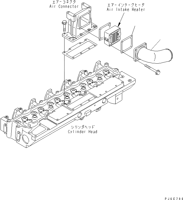Схема запчастей Komatsu SAA6D114E-2AA - ВОЗД. СОЕДИН-Е(№878-) ДВИГАТЕЛЬ