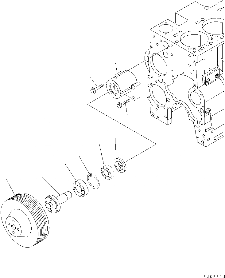 Схема запчастей Komatsu SAA6D114E-2AA - ПРИВОД ВЕНТИЛЯТОРА ШКИВ(№8-877) ДВИГАТЕЛЬ