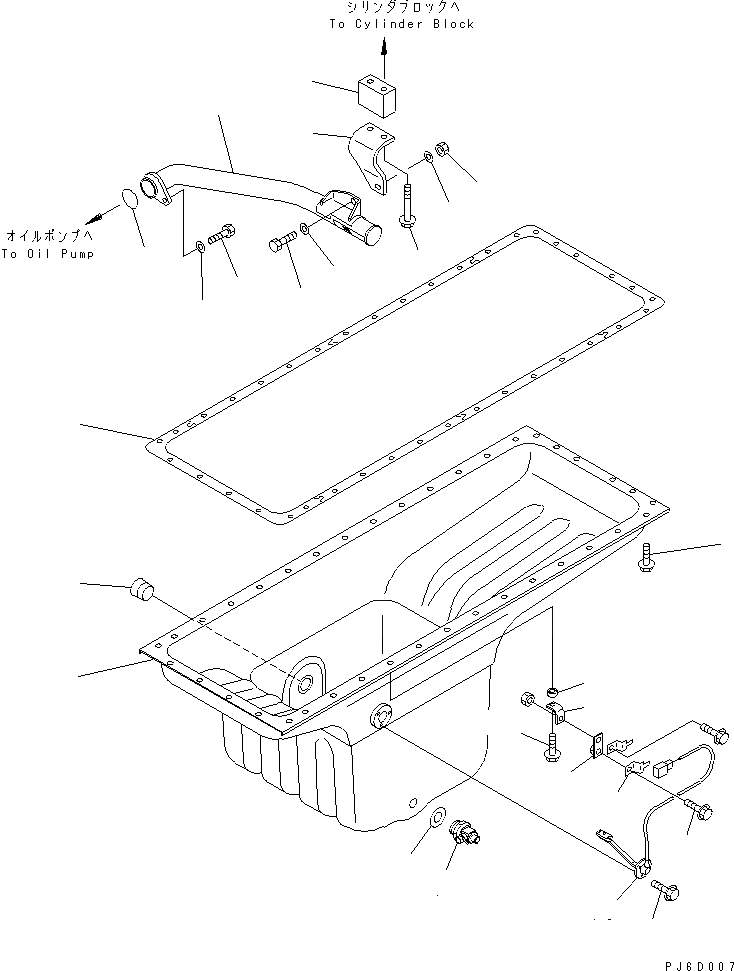 Схема запчастей Komatsu SAA6D140E-3C-8 - МАСЛЯНЫЙ ПОДДОН И ВСАСЫВАЮЩИЙ ПАТРУБОК(№-) ДВИГАТЕЛЬ
