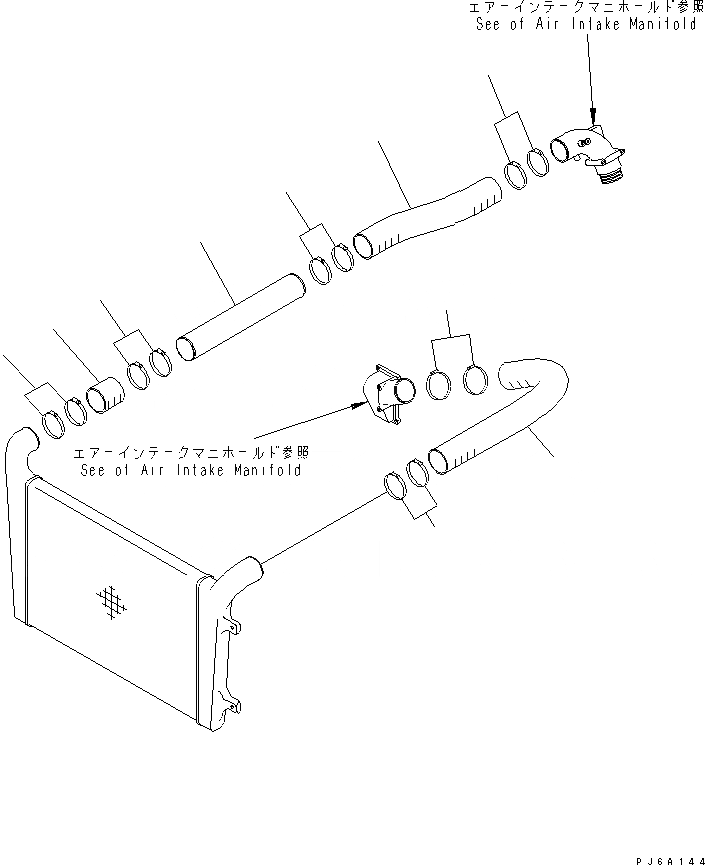 Схема запчастей Komatsu SAA6D140E-3D-8 - ПОСЛЕОХЛАДИТЕЛЬ КОМПОНЕНТЫ (ШАССИ КРЕПЛЕНИЕ)(№-) ДВИГАТЕЛЬ