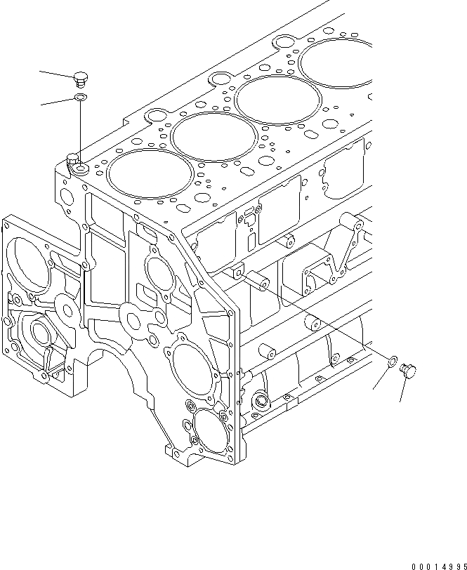 Схема запчастей Komatsu SAA6D140E-3E-8 - ВОДН. ЛИНИЯ ЗАГЛУШКА (БЕЗ АНТИКОРРОЗ. ЭЛЕМЕНТА)(№8-) ДВИГАТЕЛЬ